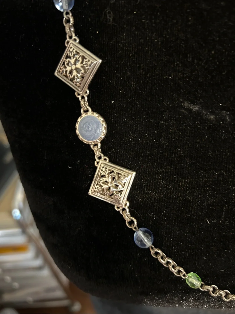 Brighton Multicolor Beaded Silver-Tone Long Necklace NWOT